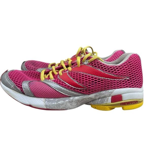 Newton Women Running Shoes US 8 Pink Yellow Mesh Lightweight Athletic Sneakers - Picture 1 of 12